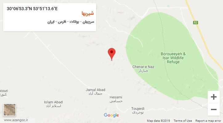 روستای شیربها بر روی نقشه