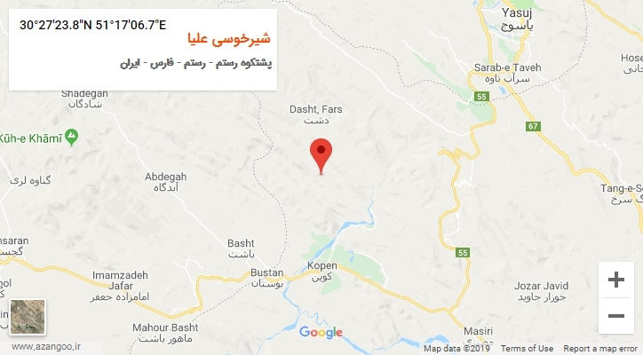 روستای شیرخوسی علیا بر روی نقشه