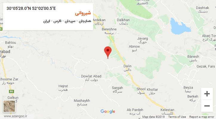 روستای شیروانی بر روی نقشه