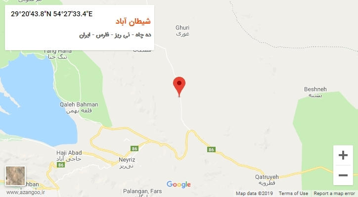 روستای شیطان آباد بر روی نقشه