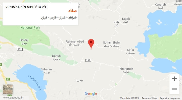 روستای صغاد بر روی نقشه