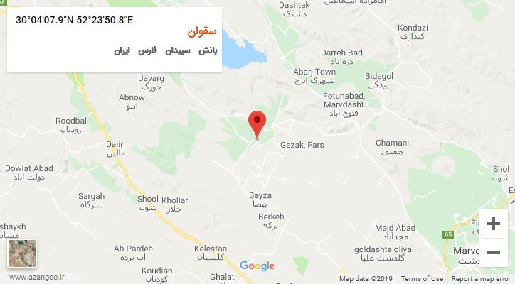 روستای سقوان بر روی نقشه