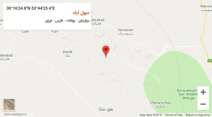 روستای سهل آباد بر روی نقشه