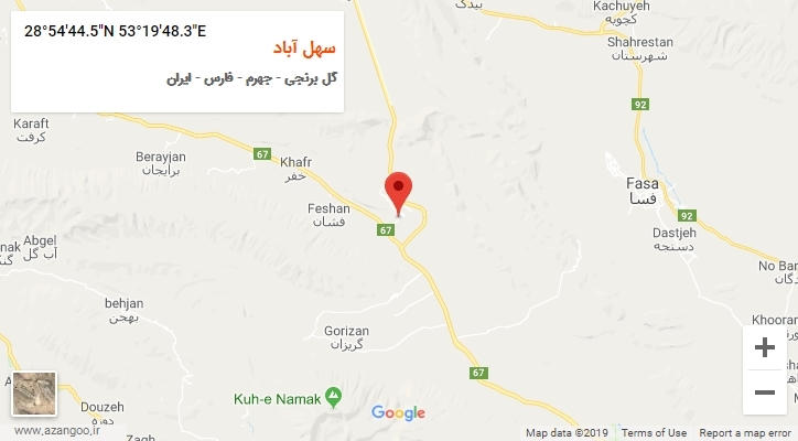 روستای سهل آباد بر روی نقشه