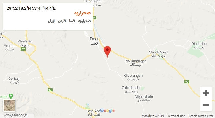 روستای صحرارود بر روی نقشه
