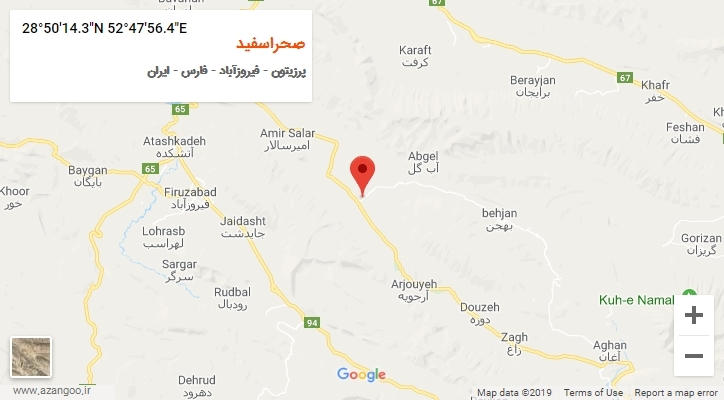 روستای صحراسفید بر روی نقشه