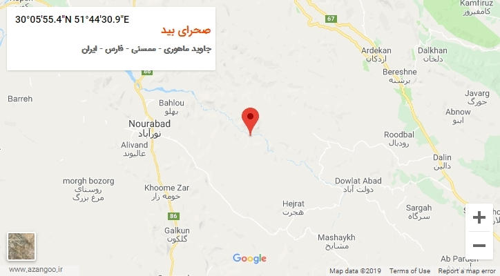 روستای صحرای بید بر روی نقشه