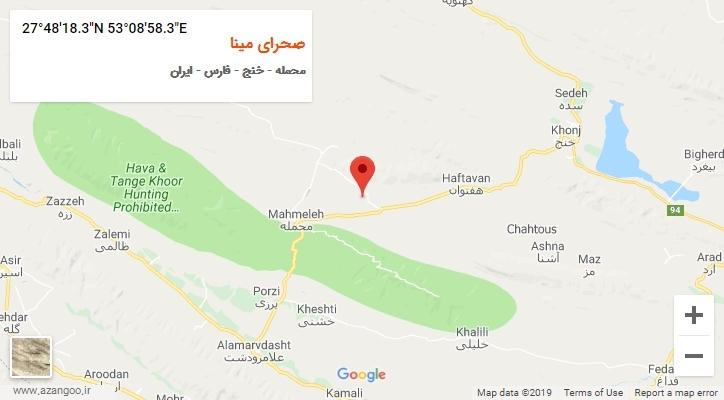 روستای صحرای مینا بر روی نقشه