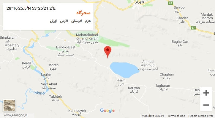 روستای سحرگاه بر روی نقشه