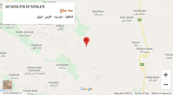 روستای سه سلخ بر روی نقشه