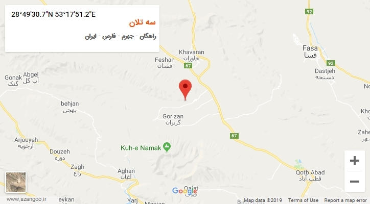 روستای سه تلان بر روی نقشه
