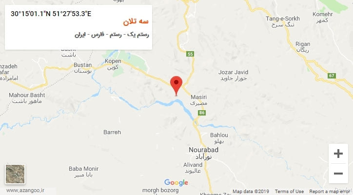 روستای سه تلان بر روی نقشه