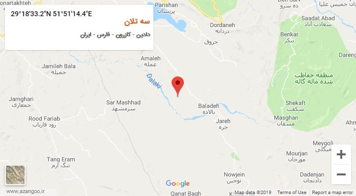 روستای سه تلان بر روی نقشه