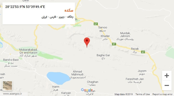 روستای سکده بر روی نقشه