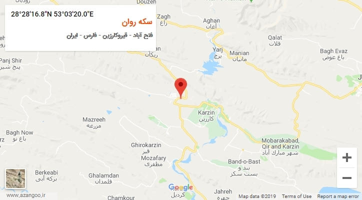 روستای سکه روان بر روی نقشه