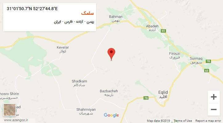 روستای سلمک بر روی نقشه