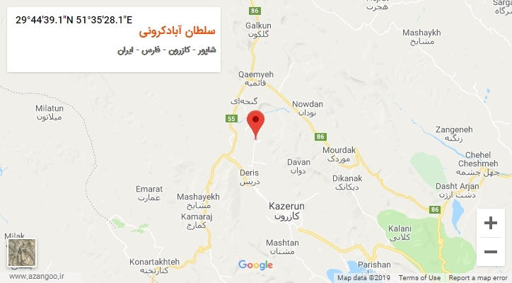 روستای سلطان آبادکرونی بر روی نقشه