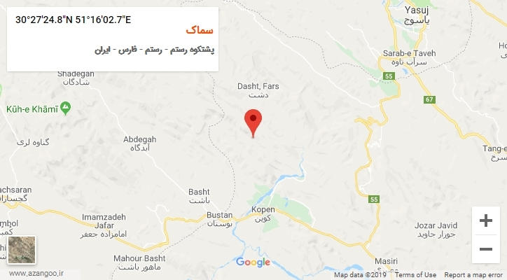 روستای سماک بر روی نقشه