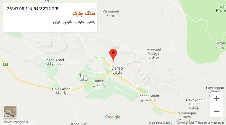 روستای سنگ چارک بر روی نقشه