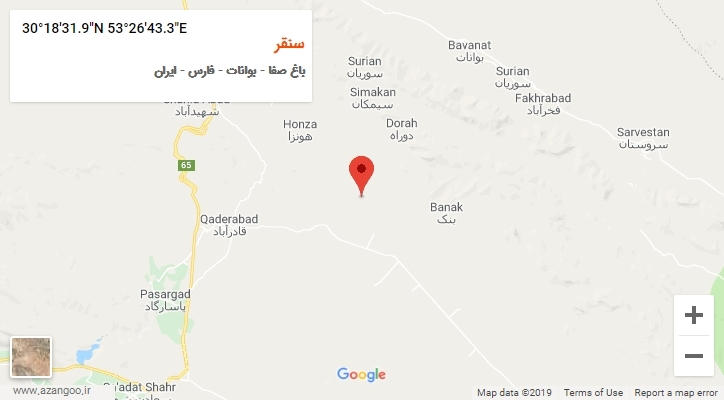 روستای سنقر بر روی نقشه
