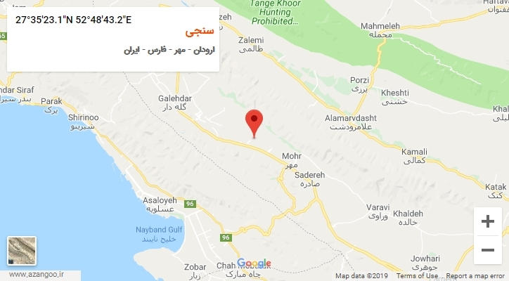 روستای سنجی بر روی نقشه