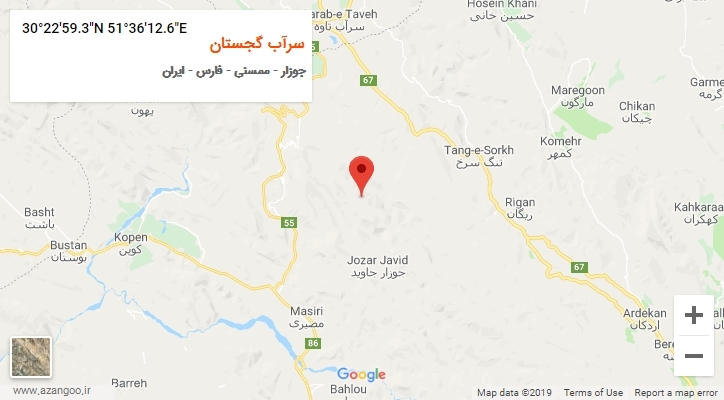 روستای سرآب گجستان بر روی نقشه