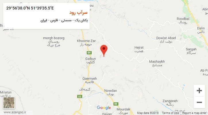 روستای سرآب رود بر روی نقشه