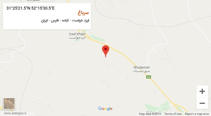 روستای سرباغ بر روی نقشه