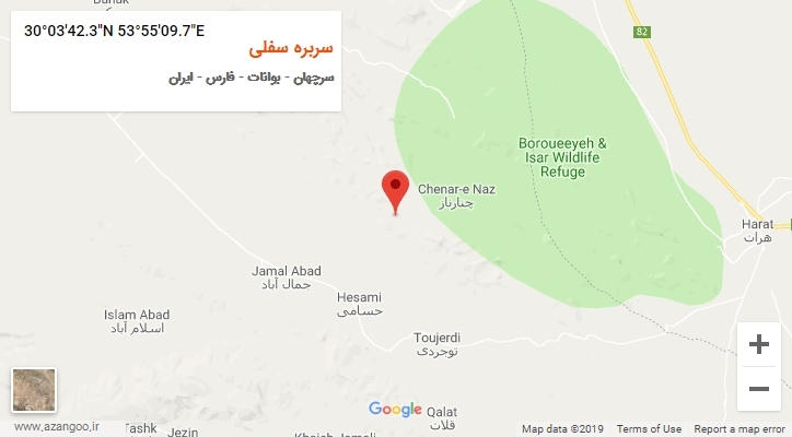 روستای سربره سفلی بر روی نقشه