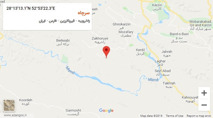 روستای سرچاه بر روی نقشه