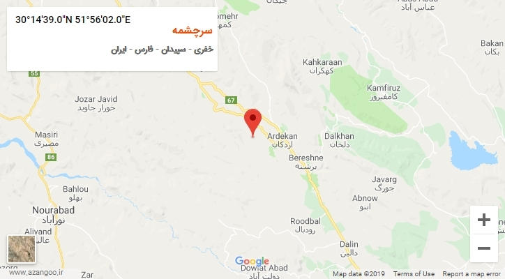 روستای سرچشمه بر روی نقشه