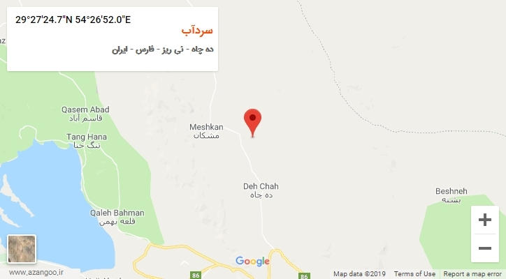 روستای سردآب بر روی نقشه