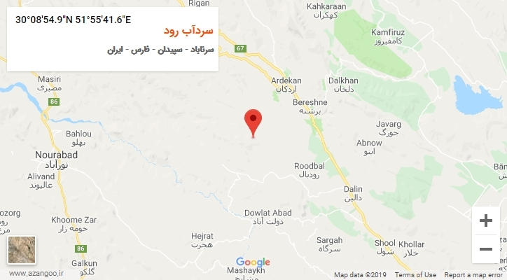 روستای سردآب رود بر روی نقشه