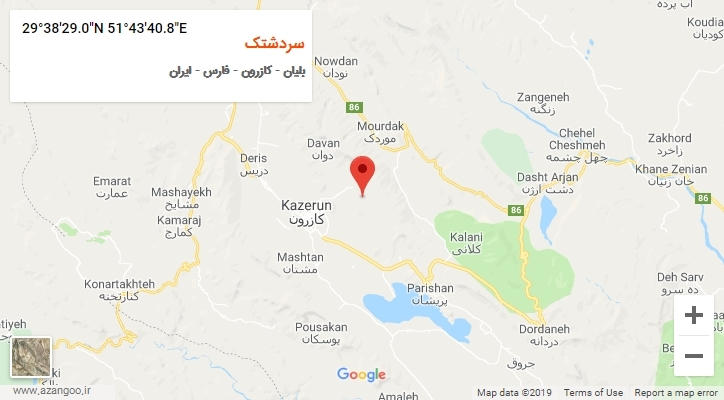 روستای سردشتک بر روی نقشه