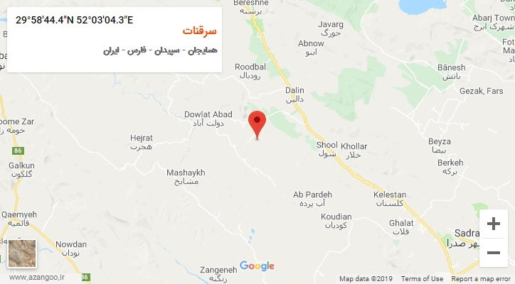 روستای سرقنات بر روی نقشه
