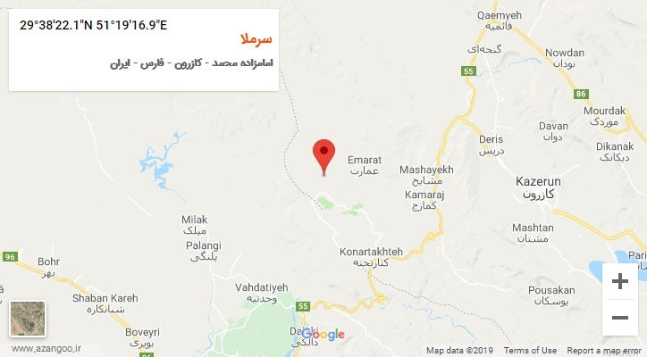روستای سرملا بر روی نقشه