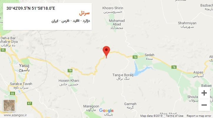 روستای سرتل بر روی نقشه