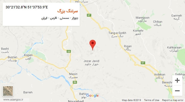 روستای سرتنگ بزرگ بر روی نقشه