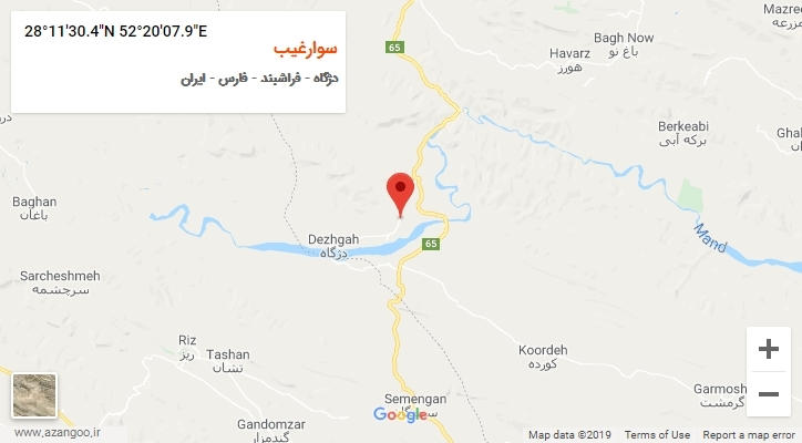 روستای سوارغیب بر روی نقشه