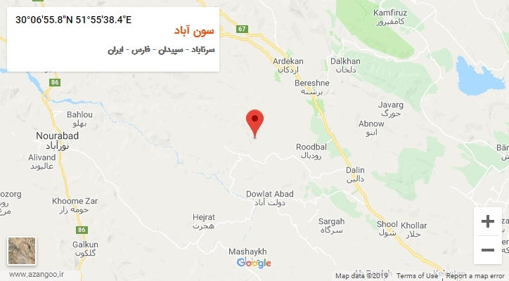 روستای سون آباد بر روی نقشه