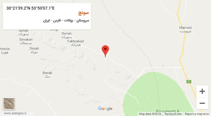 روستای سونج بر روی نقشه