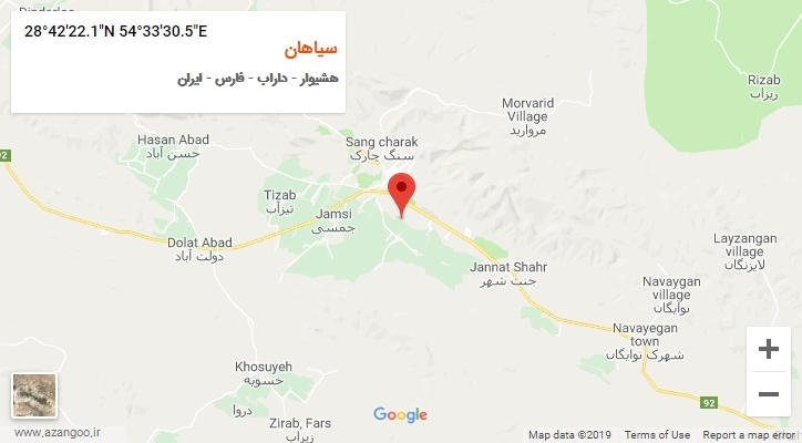 روستای سیاهان بر روی نقشه