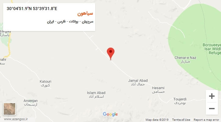 روستای سیاهون بر روی نقشه