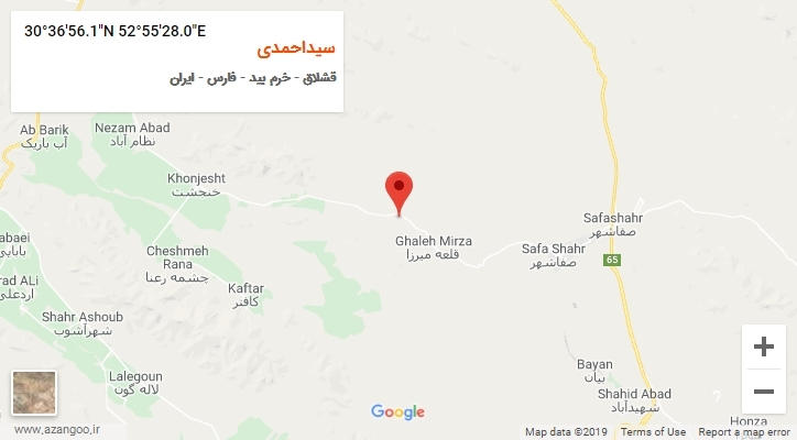 روستای سیداحمدی بر روی نقشه