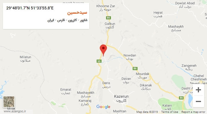 روستای سیدحسین بر روی نقشه