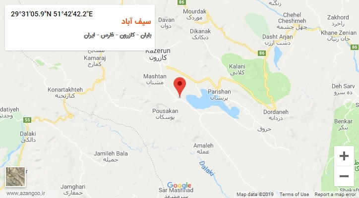 روستای سیف آباد بر روی نقشه