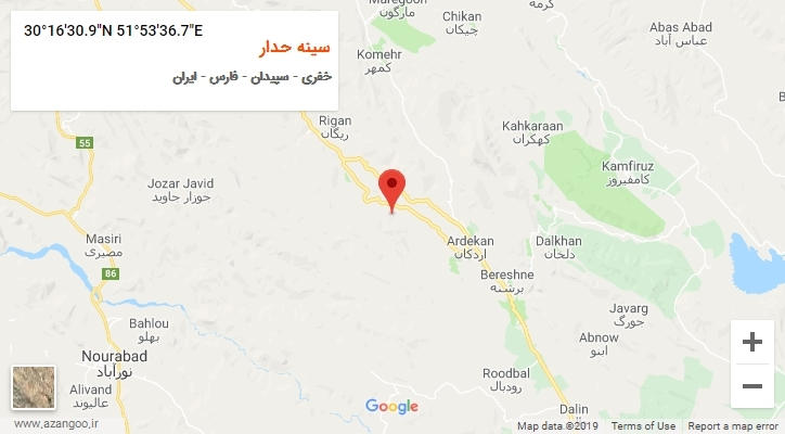 روستای سینه حدار بر روی نقشه