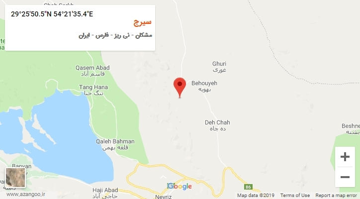 روستای سیرج بر روی نقشه