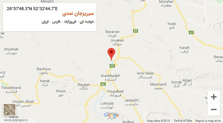 روستای سیریزجان نمدی بر روی نقشه