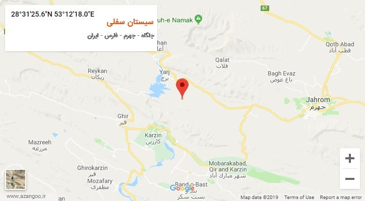 روستای سیستان سفلی بر روی نقشه